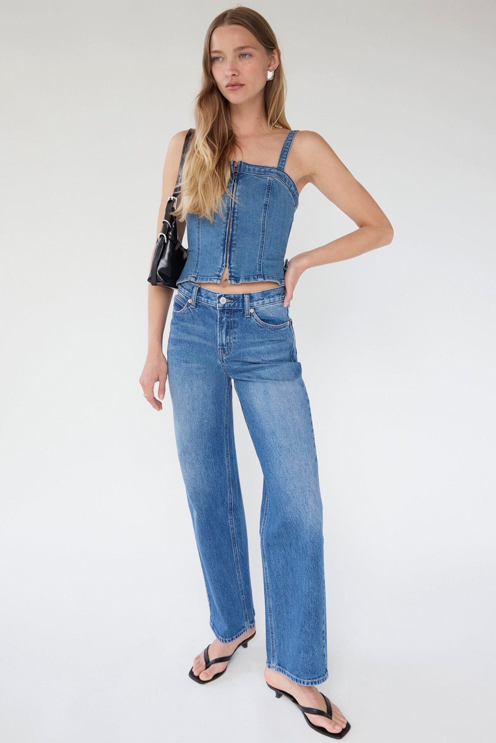 Blouse-12937_Vintage_Blue-1.jpg Denim Square Neck Tank Top - Image 1
