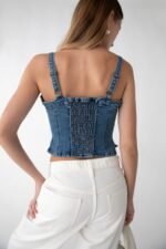 Denim Square Neck Tank Top - Image 3