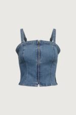 Denim Square Neck Tank Top - Image 4