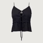 Sheer Tie-Front Tank Top