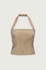 Linen Blend Halter Square Neck Top - Image 5