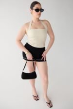 Linen Blend Halter Square Neck Top - Image 6