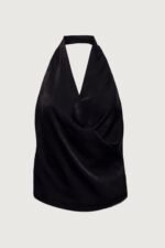 Satin Halter Cowl Neck Top - Image 6
