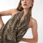 Satin Halter Cowl Neck Top