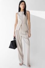 High Neckline Button Vest