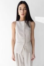 High Neckline Button Vest - Image 2