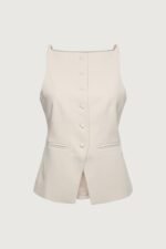 High Neckline Button Vest - Image 5
