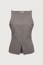 High Neckline Button Vest - Image 6
