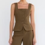 Square Neck Suiting Vest