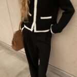 Contrast Trim Button Up Cardigan