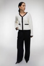 Contrast Trim Button Up Cardigan - Image 2