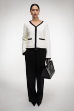 Contrast Trim Button Up Cardigan - Image 4