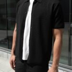 Short Sleeve Button Up Sweater