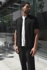 Short Sleeve Button Up Sweater - Image 2