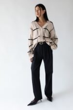 Oversized Grid Button Front Cardigan - Image 5