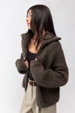 Cable Knit Collared Cardigan