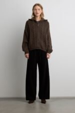 Cable Knit Collared Cardigan - Image 4