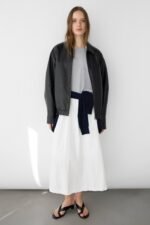 Vegan Leather Bomber Jacket - Image 3