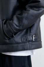 Vegan Leather Sherpa Jacket - Image 6