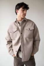 Wool Blend Button Front Shirt