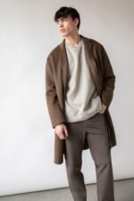 Double-Faced Wool Blend Coat - Image 4