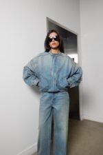 Denim Moto Bomber Jacket - Image 5