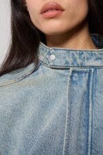 Denim Moto Bomber Jacket - Image 3