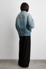 Denim Moto Bomber Jacket - Image 4