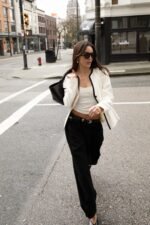 Contrast Trim Button Front Collarless Blazer - Image 2