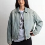 Collared Denim Bomber Jacket
