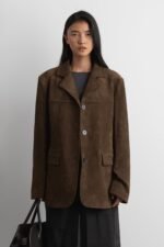 Oversized Vegan Suede Blazer - Image 2