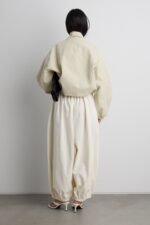 High Funnel Neck Cropped Drawstring Jacket - Image 5