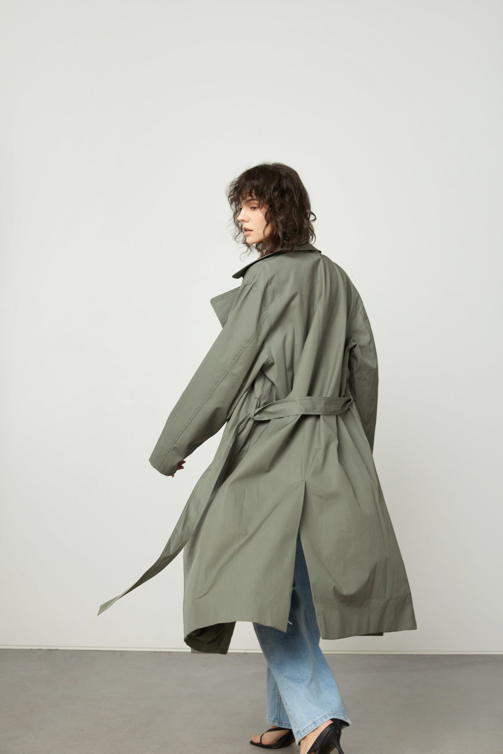 Coat-8251_SAGE-1.jpg Trench Coat - Image 1