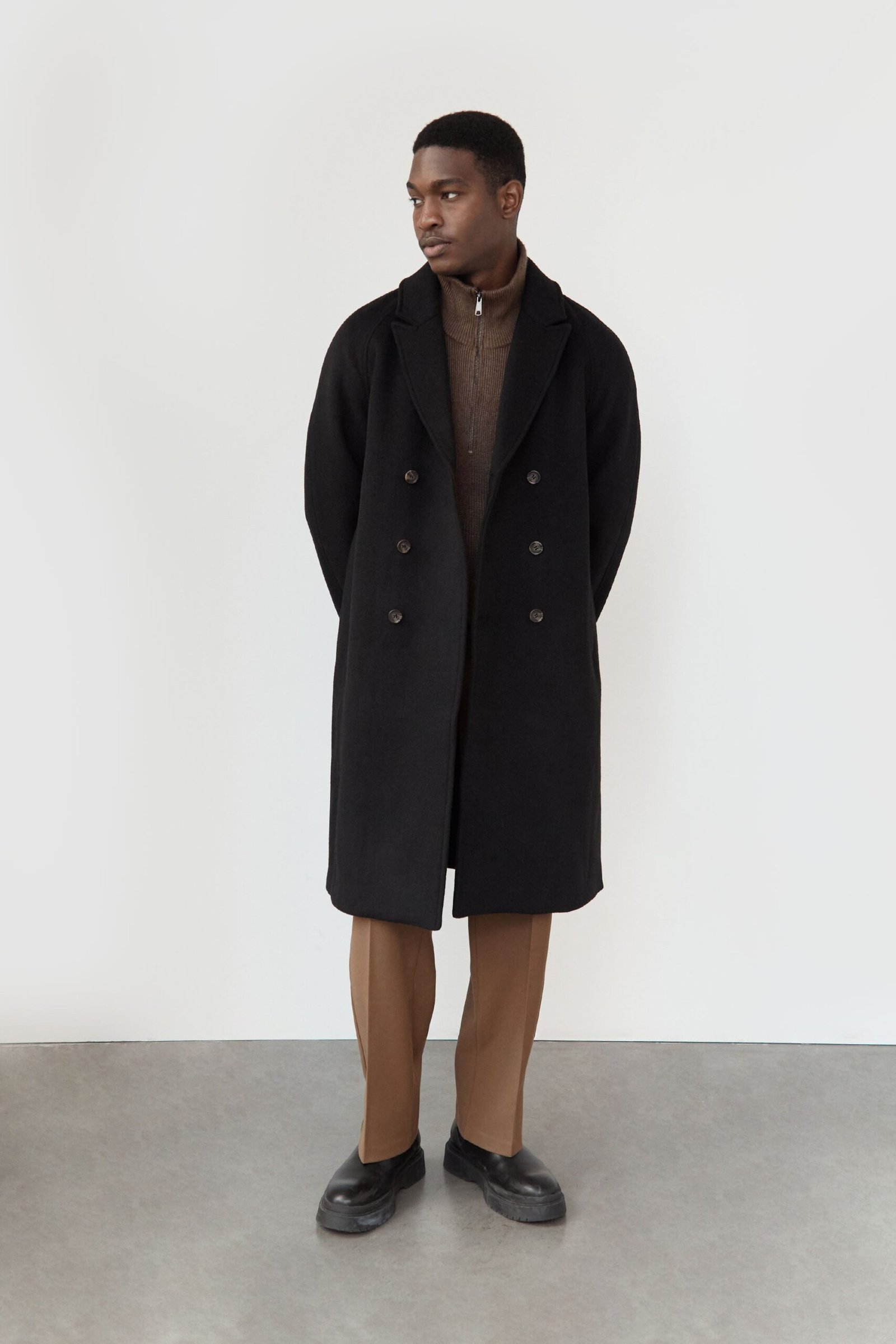Coat-9288_Black-1.jpg Wool Blend Coat - Image 1
