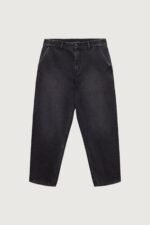 Washed Black Tapered Leg Jean
