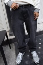 Washed Black Tapered Leg Jean - Image 2
