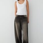Mid-Rise Curved Leg Vintage Wash Jean