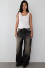 Mid-Rise Curved Leg Vintage Wash Jean - Image 6