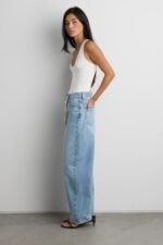 Mid-Rise Wide Leg Jean With Drawstring Waist - Image 3