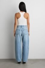 Mid-Rise Wide Leg Jean With Drawstring Waist - Image 4