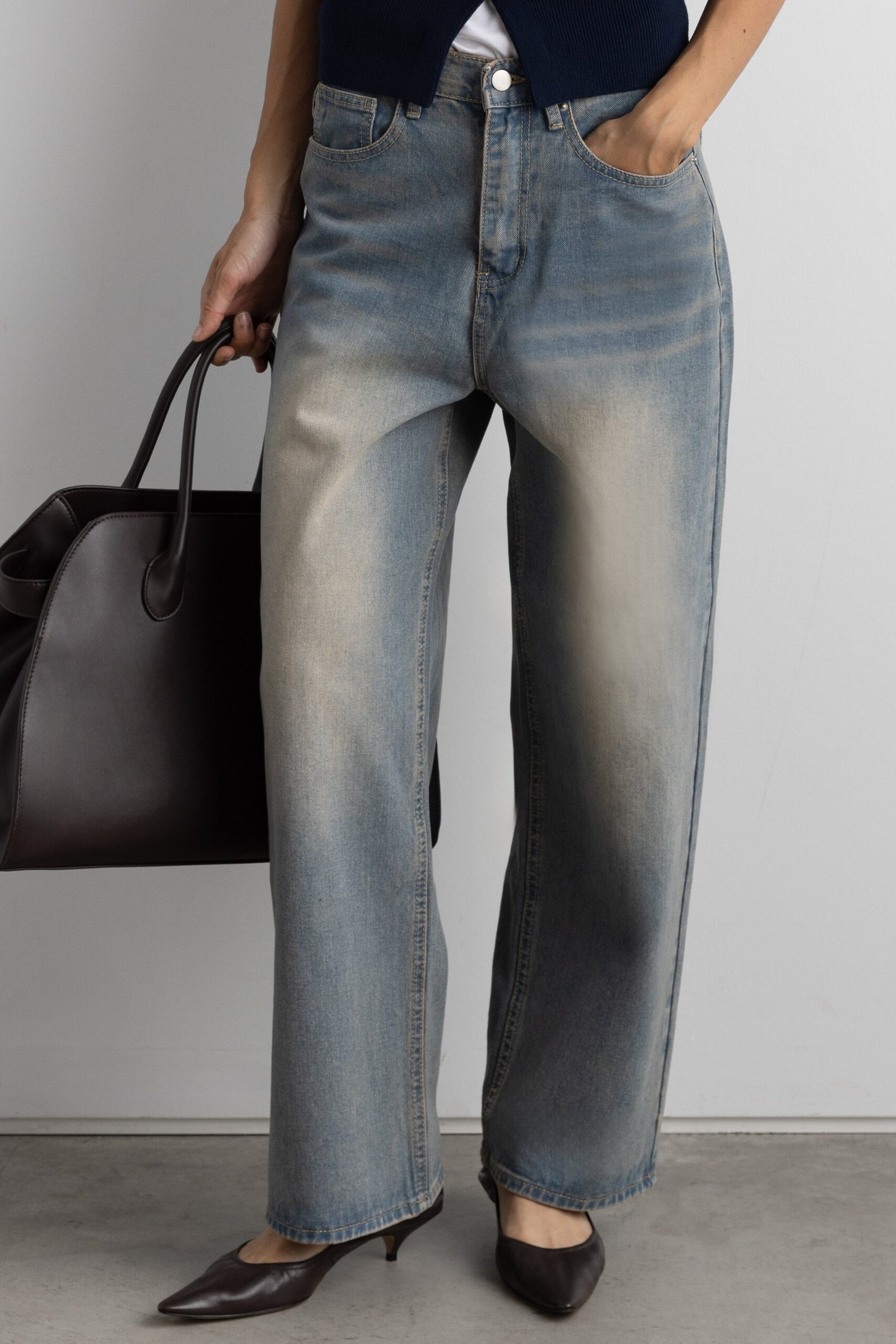 Denim-15777_Vintage_Blue-1.jpg 27" VINTAGE WASH REGULAR DENIM JEAN - Image 1