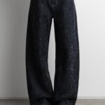 Mid-Rise Barrel Leg Boucle Textured Jean