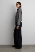 Mid-Rise Barrel Leg Boucle Textured Jean - Image 3