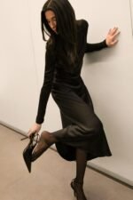 Satin V-Neck Slip Midi Dress - Image 2