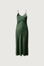 Satin V-Neck Slip Midi Dress - Image 4
