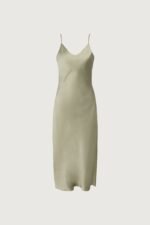 Satin V-Neck Slip Midi Dress - Image 5