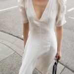 V-Neck Puff Sleeve Maxi Dress