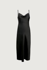 Cowl Neck Satin Midi Dress - Image 4