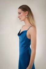 Cowl Neck Satin Midi Dress - Image 3