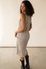Sleeveless Rib-Knit Distressed Midi Dress - Image 4